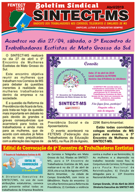 BOLETIM SINTECT-MS 5º Encontro de Trabalhadoras Ecetistas