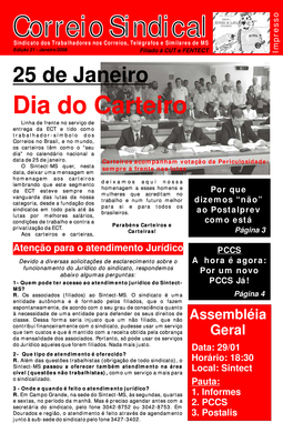 Correio Sindical Edição 21 - Janeiro de 2008