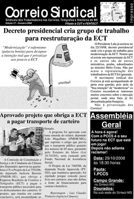 Correio Sindical Edição 27 - Outubro de 2008