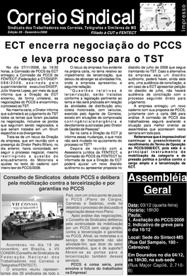 Correio Sindical Edição 28 - Dezembro de 2008