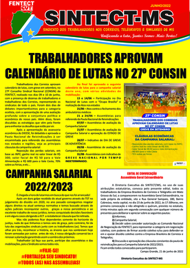 BOLETIM DO SINTECT/MS 21 DE JUNHO DE 2022