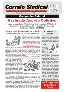 Correio Sindical Edição 14 Setembro de 2004